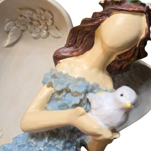 Angel Figurine Holding Dove Flower Dress 10 Inch Valerie Parr Hill QVC - Picture 7 of 16